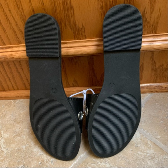 Serra Brand - Black Slide Sandals with Silver Eyelets - Picture 3 of 3